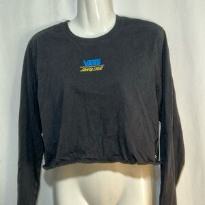 Vans Black and‎ Blue Crop T-Shirt